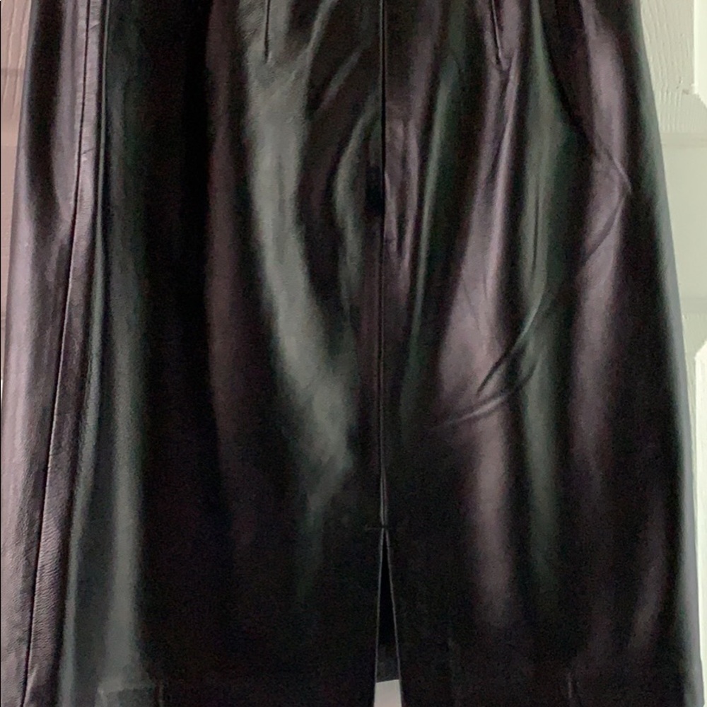 Ladies lamb skin leather mini skirt